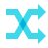 color glass style shuffle icon