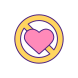 prohibited love stop sign icon