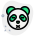 Smiling panda with eyes closed emoticon shared on social media icon