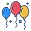 внешние-воздушные шары-вечеринка-icongeek26-линейный-цвет-icongeek26 icon
