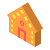 isometric color style gingerbread house icon