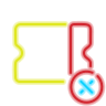 neon style delete ticket icon