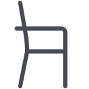 식당 의자 측면 뷰 icon