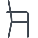pastel color style dining chair side vew icon