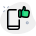 Positive feedback with thumbs up symbol layout icon