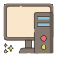 внешний-компьютер-80-е-80-е-ностальгия-флатиконы-линейные-цветные-плоские-значки icon