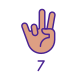 Digit Seven in ASL icon