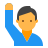 Man Raising Hand Icon icon