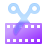 glassmorphism style video trimming icon