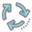 cute color style flechas circulares icon