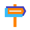 avantgarde style signpost icon