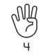 Digit Four in ASL icon