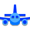 Vista frontale dell'aeroplano icon