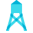 color glass style water tower icon