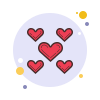 bubbles style kleine herzen icon