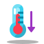 Thermomètre vers le bas icon