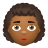 Frau-lockiges-Haar-mittlerer-dunkler-Hautton icon