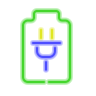 neon style recharge battery icon