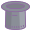 cute color style top hat icon