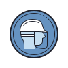 ヘルメットとフェイスシールドを着用する icon