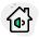 Smart home with audio control facility isolated on a white background icon