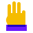 color glass style three fingers icon