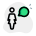 Businesswoman chat messenger application function layout icon