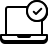 badges style checked laptop icon
