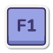 tecla f1 icon