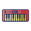 外部电钢琴音乐乐器 flaticons 线性颜色平面图标 icon