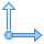 blue ui style 횡좌표 icon