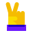 color glass style 손 평화 icon