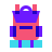 color glass style rucksack icon