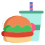 Burger-con-fagioli-ripieni-esterni-con-coca-cola-e-hamburger-icongeek26-flat-icongeek26 icon