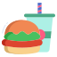 stuffed bean burger with coke icon