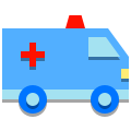 papercut style krankenwagen icon