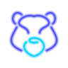 neon style black jaguar icon