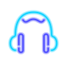 neon style headphones icon