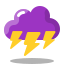 arcade style cloud lightning icon