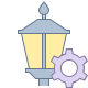 office l style lamp post settings icon