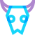 water color style cow skull icon