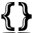 ink style curly brackets icon