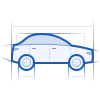 blueprint style limousine icon