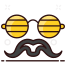 Glasses And Mustache icon