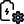 Battery setting with cog wheel logotype layout icon
