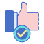 thumbs up with a checkmark icon
