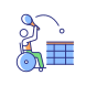 esterno-tennis-giochi-paralimpici-riempito-di-colori-icone-papa-vettore icon