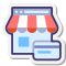 Pagamento con la carta del negozio online icon