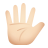 Hand-mit-gespreizten Fingern-heller-Hautton icon