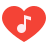 color style music heart icon